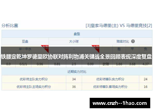 铁腰定乾坤罗德里欧协联对阵利物浦关键战全景回顾表现深度复盘
